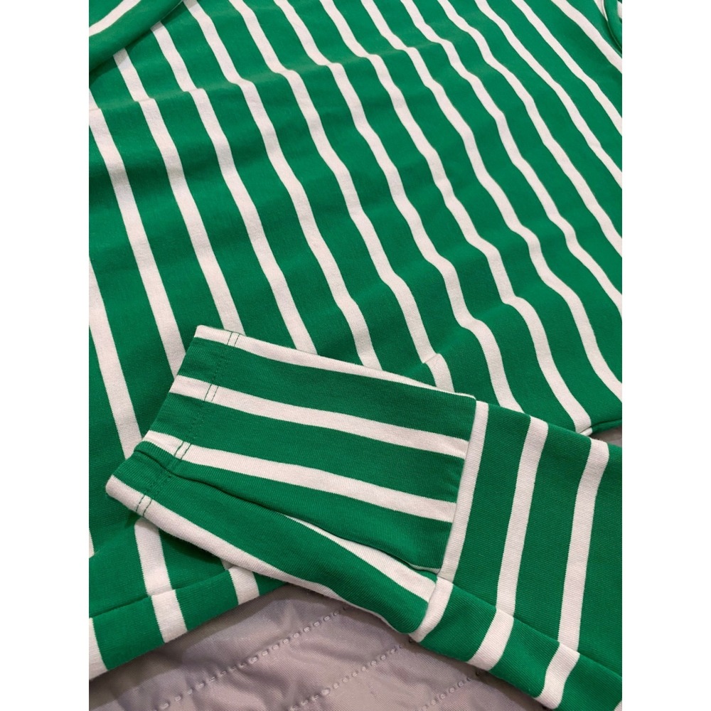 D&Co Active Green White Stripe Long Sleeve Casual Top Women's XS - Picture 2 of 4